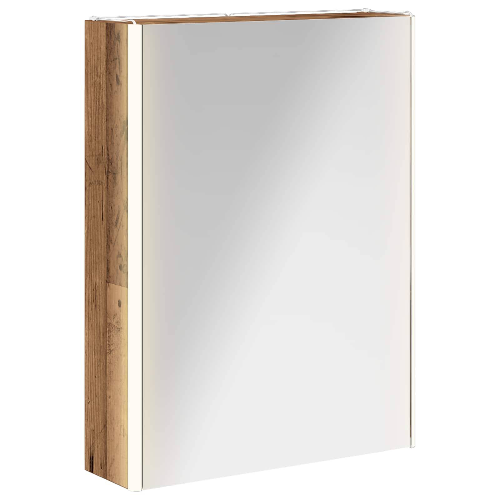 vidaXL Badezimmerspiegelschrank Altholz 53,5 x 15,5 x 70 cm