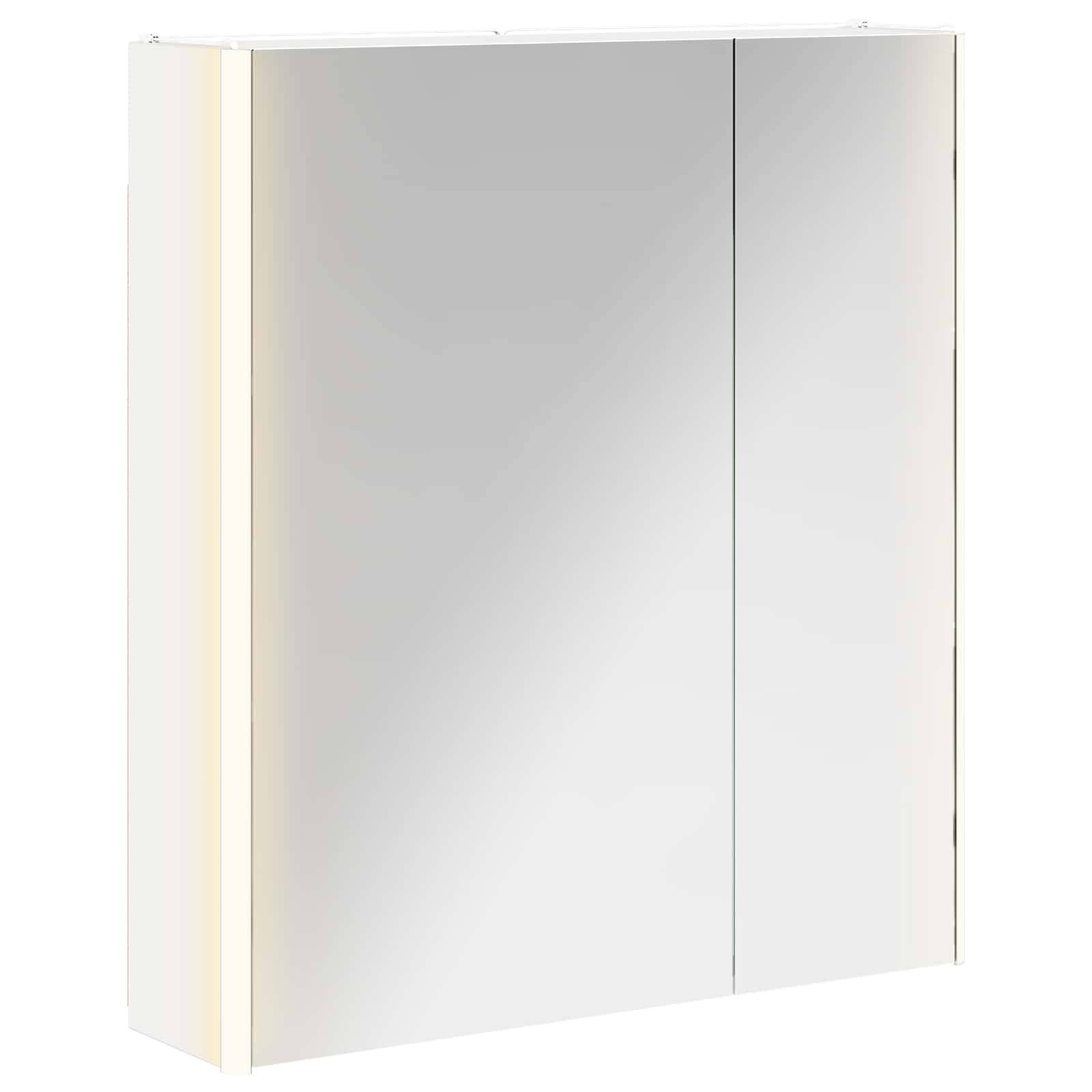 vidaXL Badezimmerspiegelschrank Weiß 63,5 x 15,5 x 70 cm Holzwerkstoff