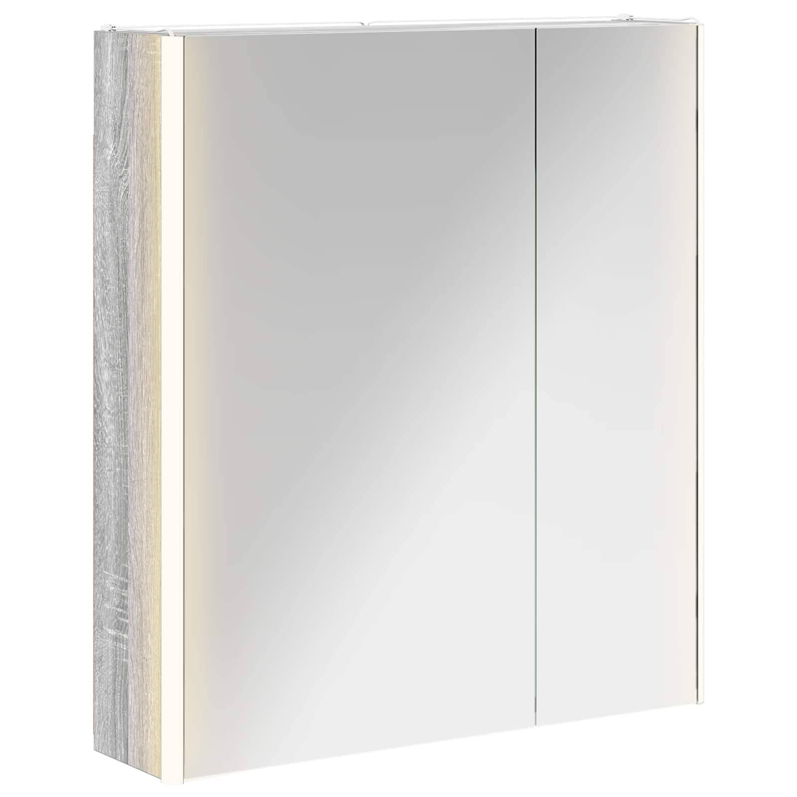 vidaXL Badezimmerspiegelschrank Graues Sonoma 63,5 x 15,5 x 70 cm