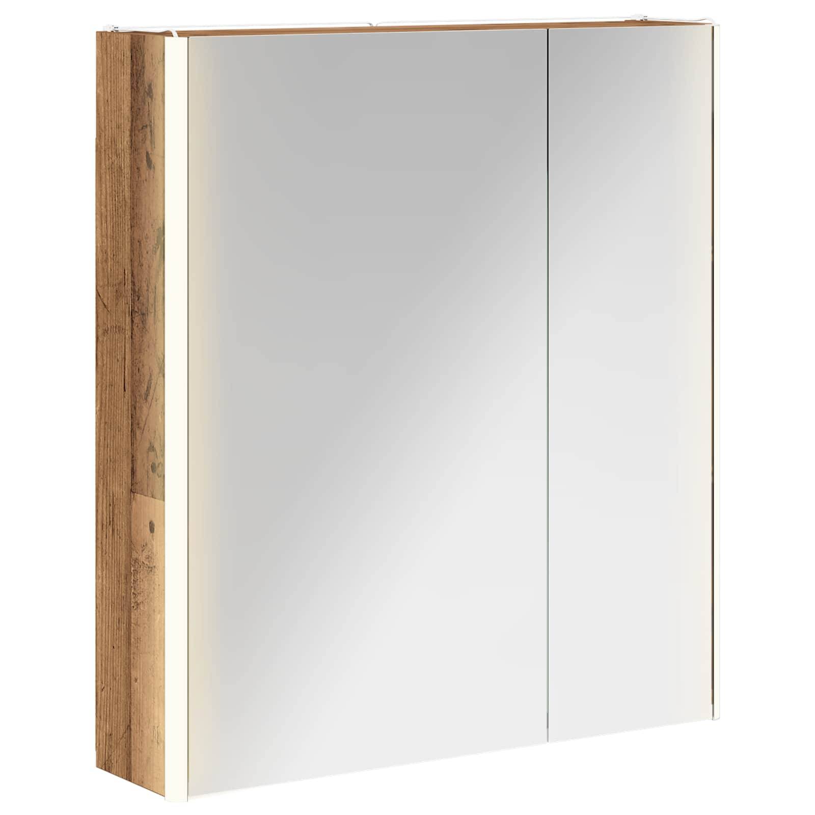 vidaXL Badezimmerspiegelschrank Altholz 63,5 x 15,5 x 70 cm