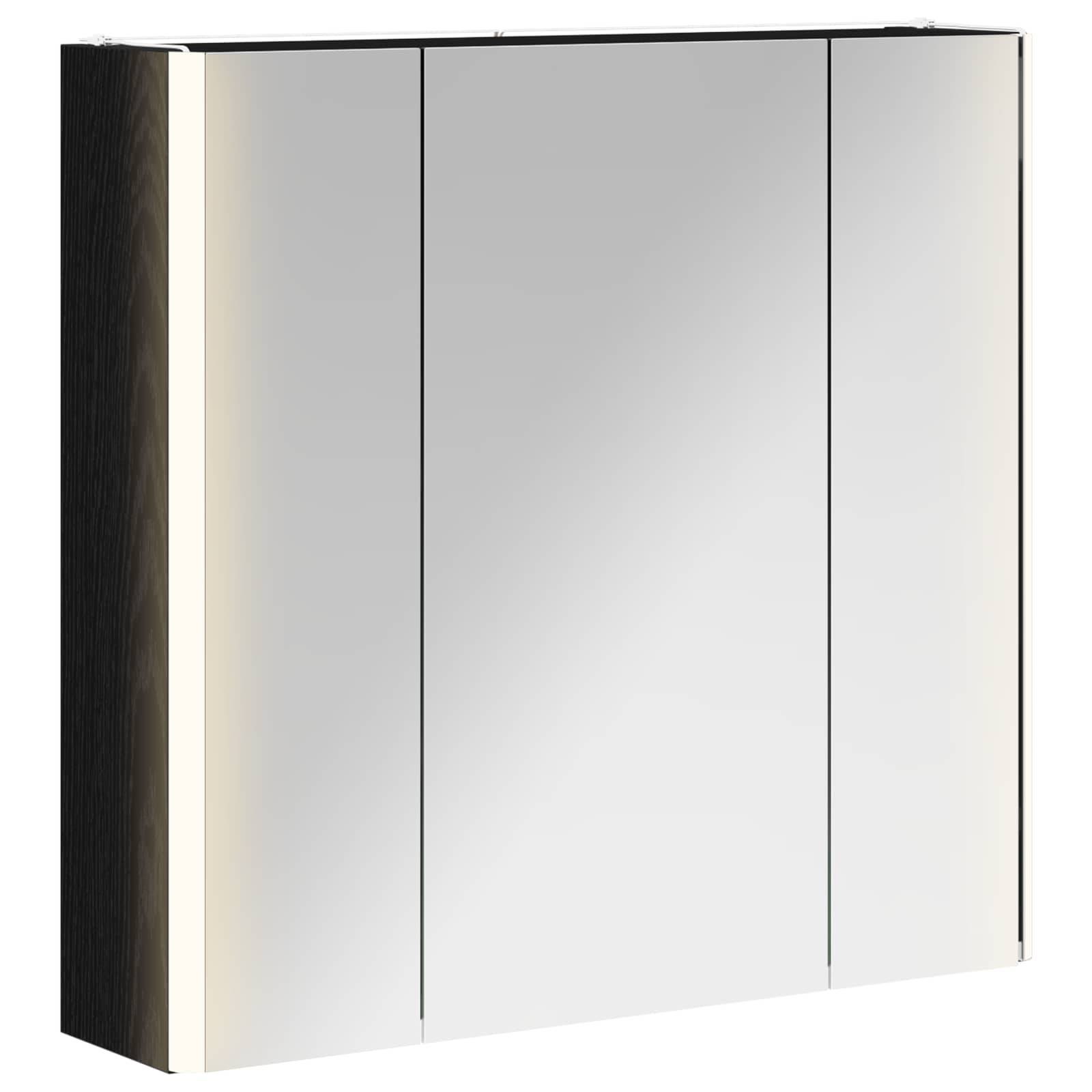 vidaXL Badezimmerspiegelschrank Schwarz Eichen-Optik