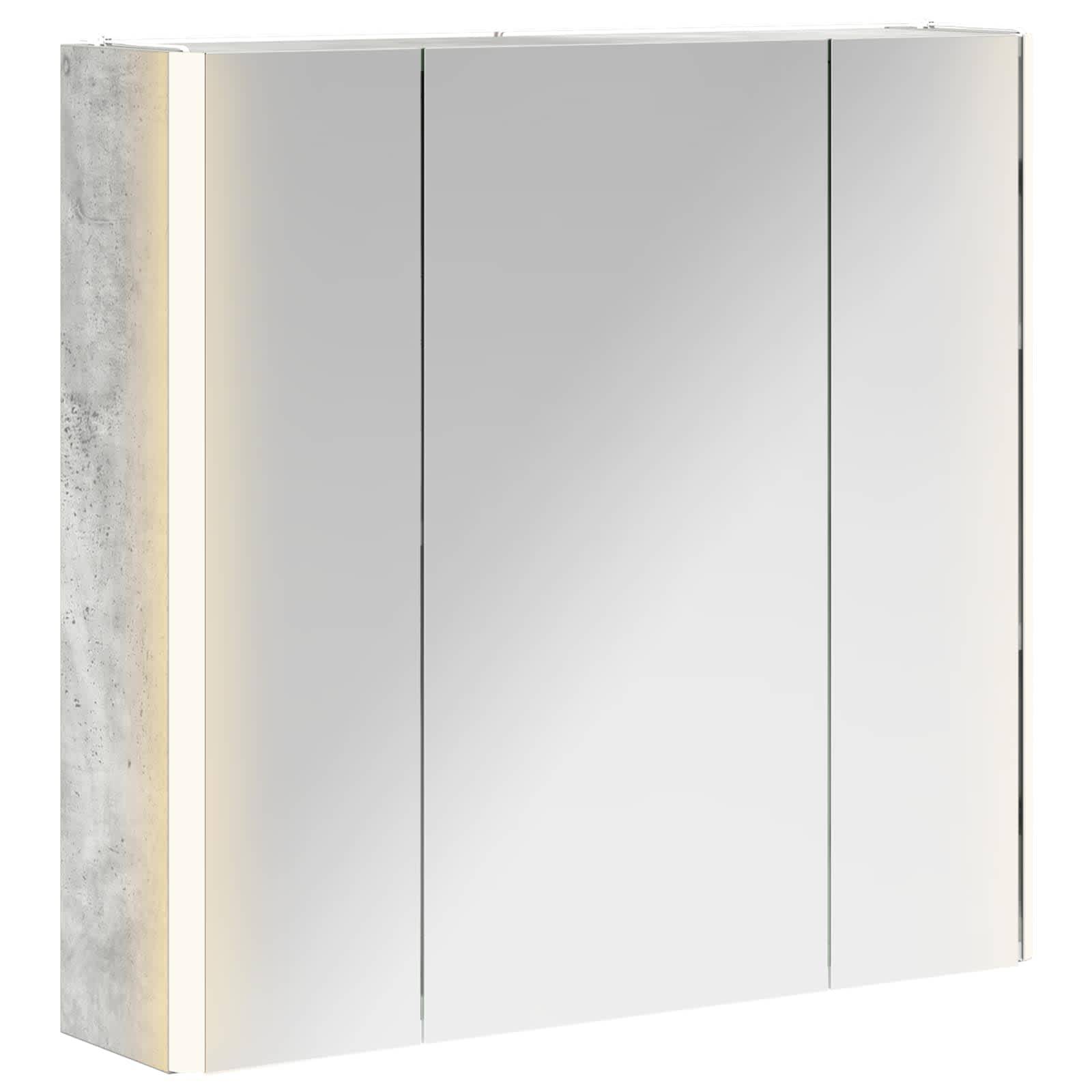 vidaXL Badezimmerspiegelschrank Beton Grau 63,5 x 15,5 x 60,5 cm