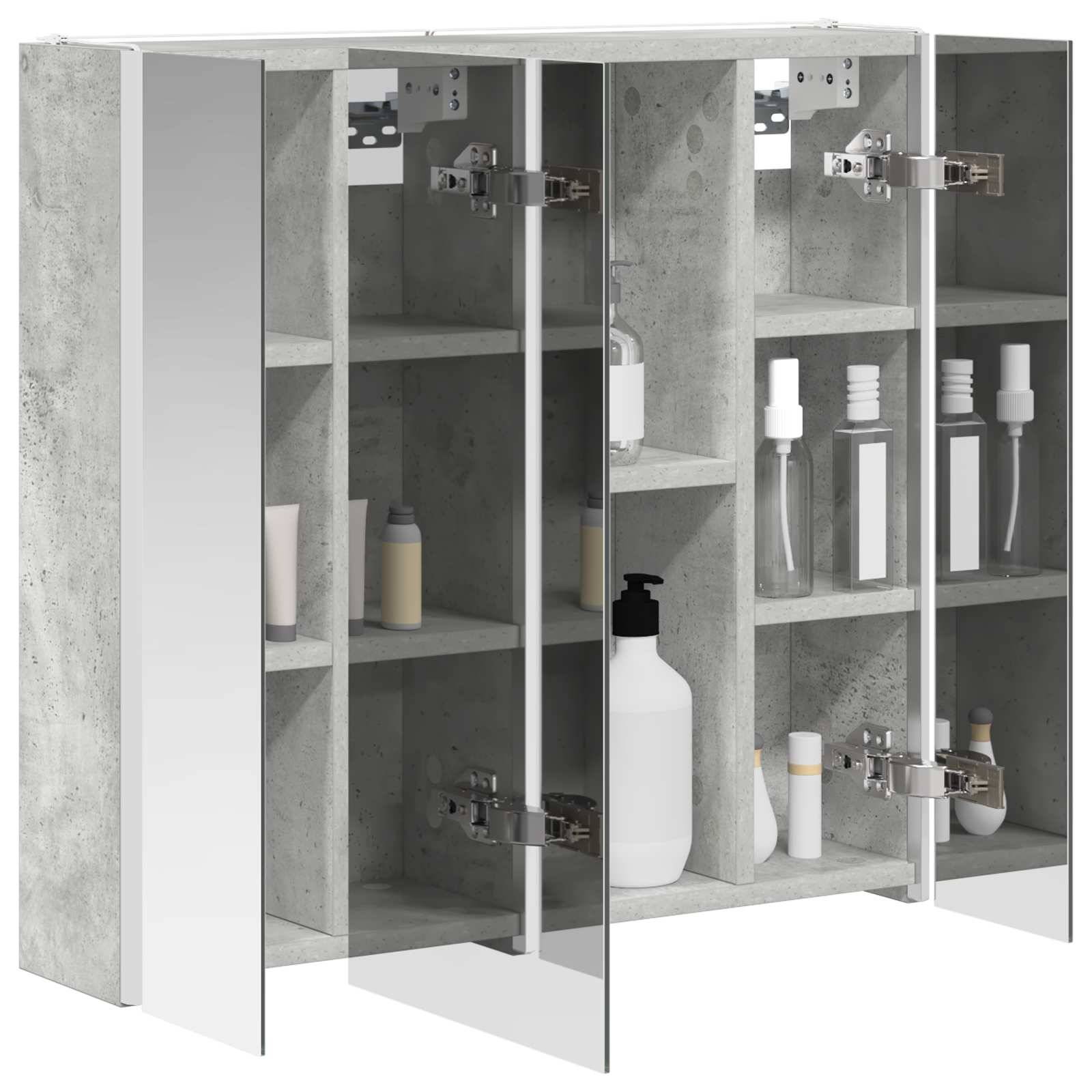vidaXL Badezimmerspiegelschrank Beton Grau 63,5 x 15,5 x 60,5 cm