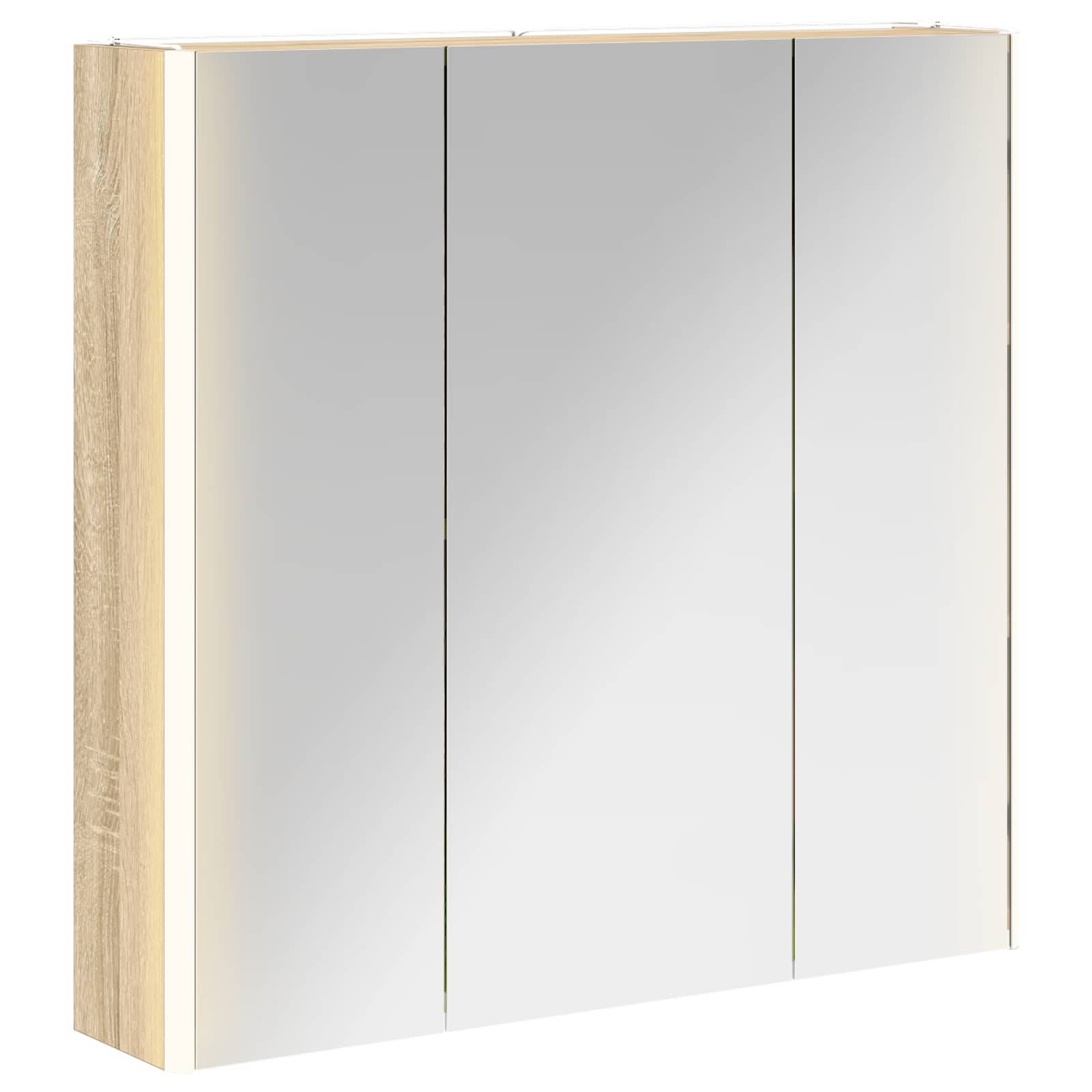 vidaXL Badezimmerspiegelschrank Sonoma-Eiche 73,5 x 15,5 x 70 cm