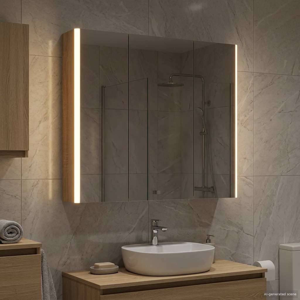 vidaXL Badezimmerspiegelschrank Sonoma-Eiche 73,5 x 15,5 x 70 cm