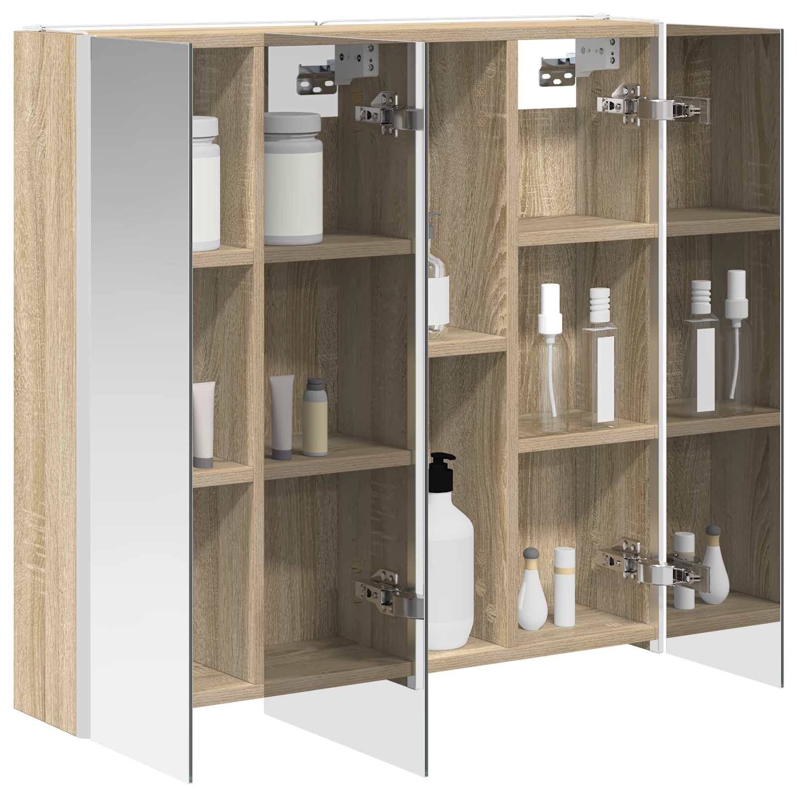 vidaXL Badezimmerspiegelschrank Sonoma-Eiche 73,5 x 15,5 x 70 cm