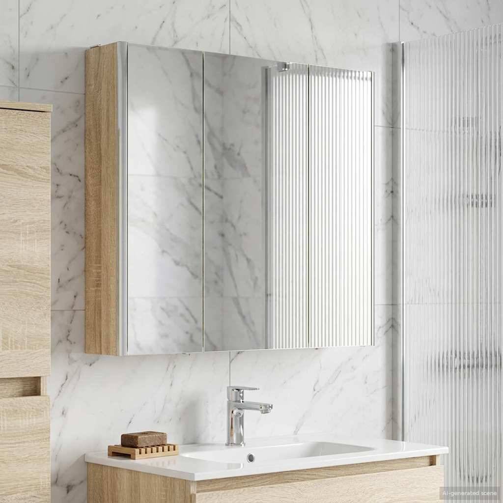vidaXL Badezimmerspiegelschrank Sonoma-Eiche 73,5 x 15,5 x 70 cm