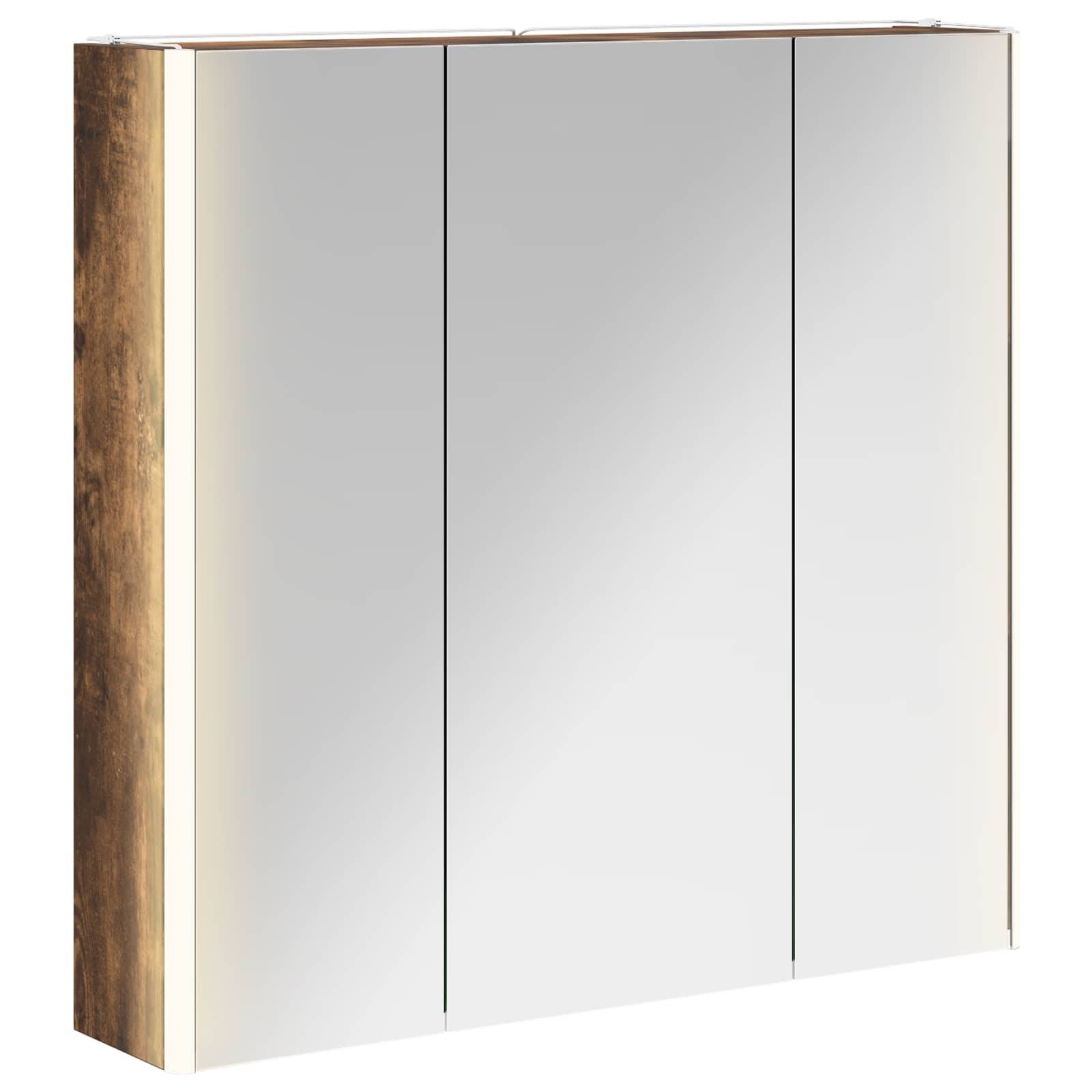 vidaXL Badezimmerspiegelschrank Geräucherte Eiche 73,5 x 15,5 x 70 cm