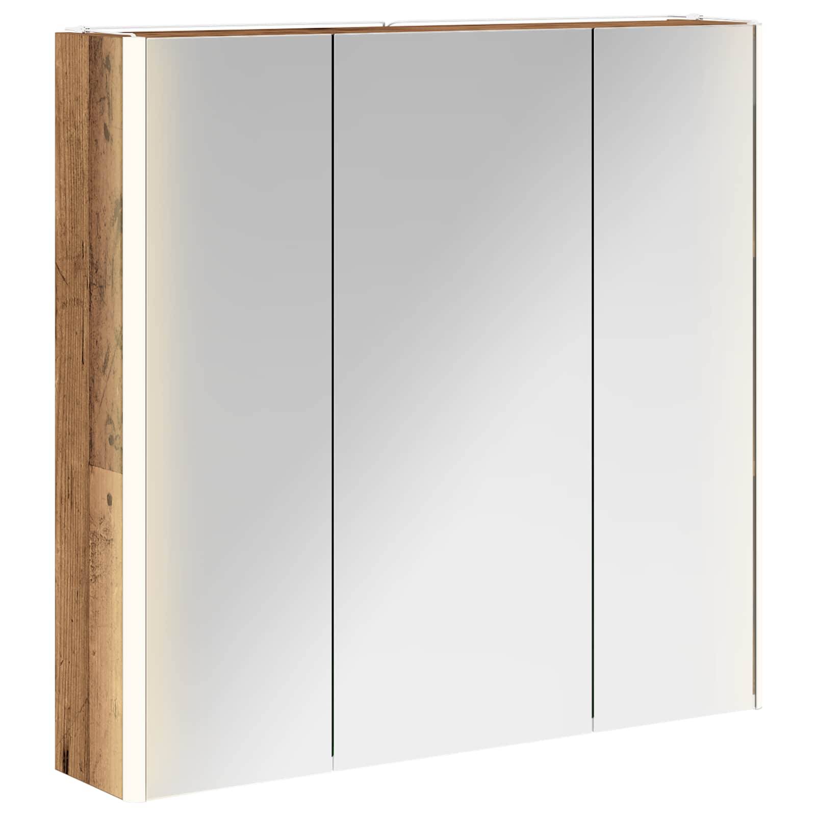 vidaXL Badezimmerspiegelschrank mit Regal Altholz 73,5 x 15,5 x 70 cm