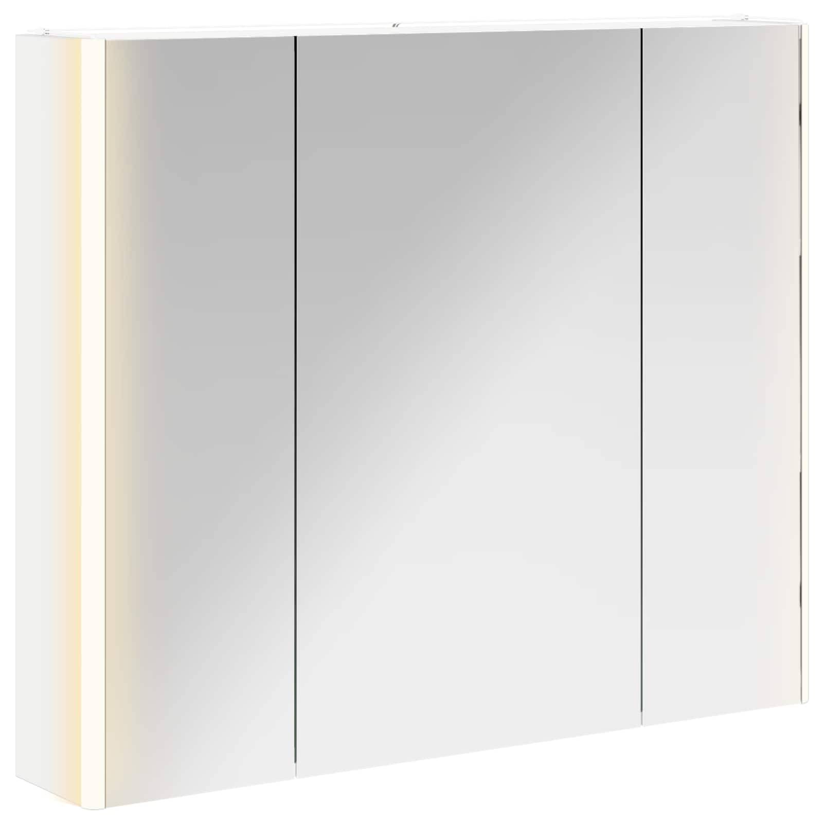 vidaXL Badezimmerspiegelschrank Weiß 83,5 x 15,5 x 70 cm Holzwerkstoff