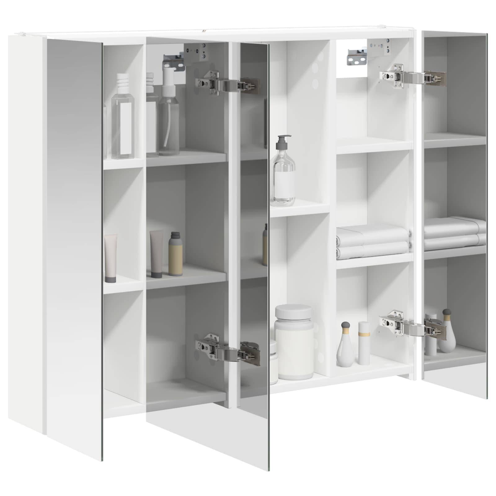 vidaXL Badezimmerspiegelschrank Weiß 83,5 x 15,5 x 70 cm Holzwerkstoff