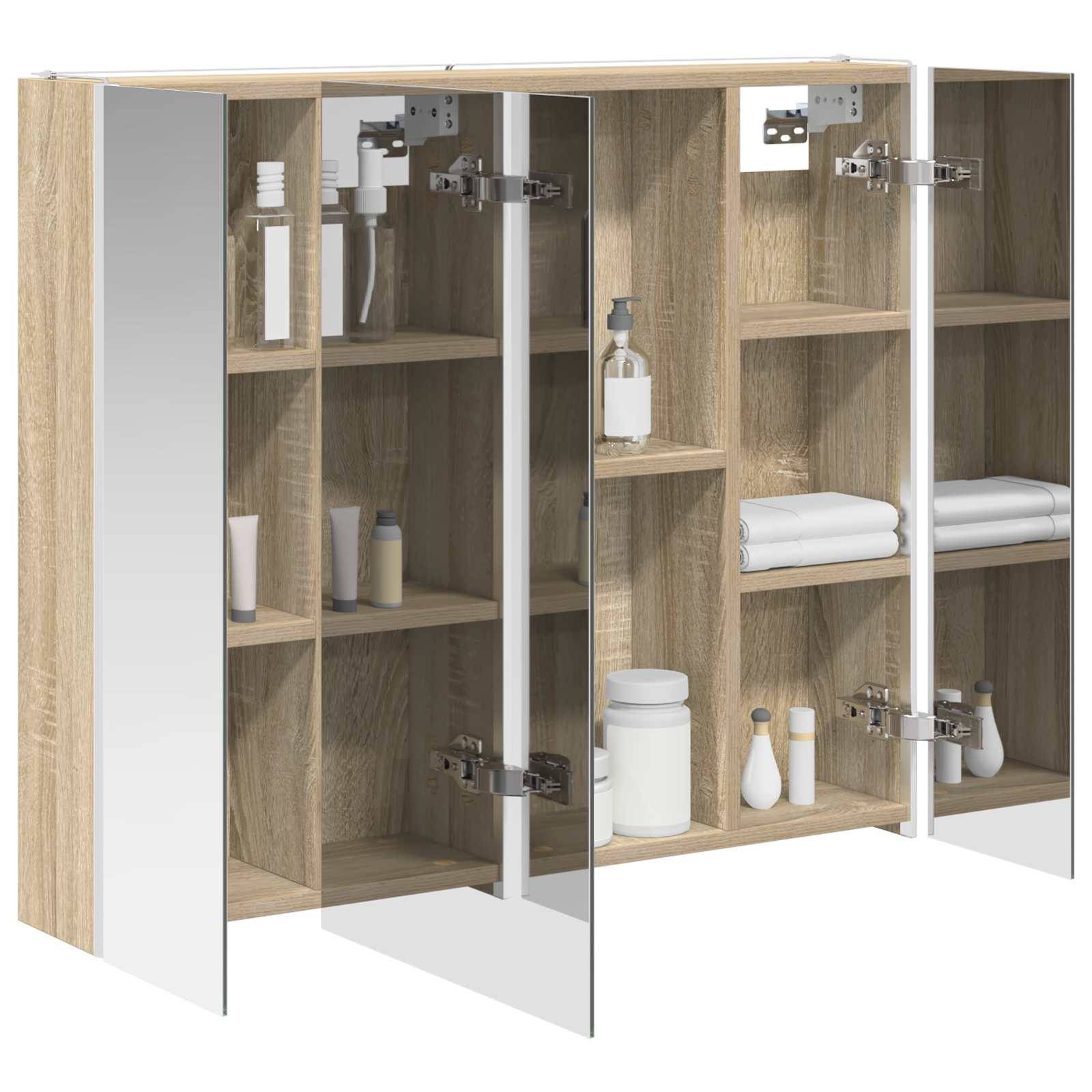 vidaXL Badezimmerspiegelschrank Sonoma-Eiche 83,5 x 15,5 x 70 cm