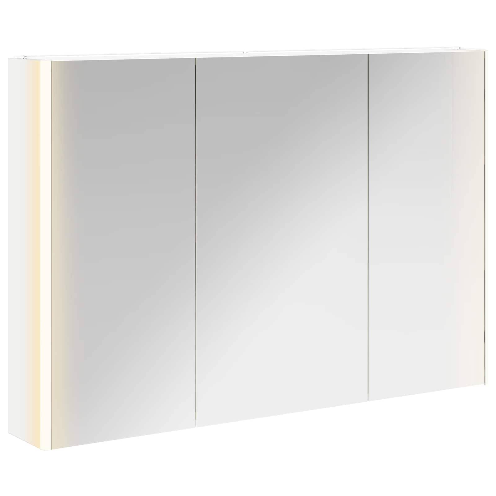 vidaXL Badezimmerspiegelschrank Weiß 103,5 x 15,5 x 70 cm