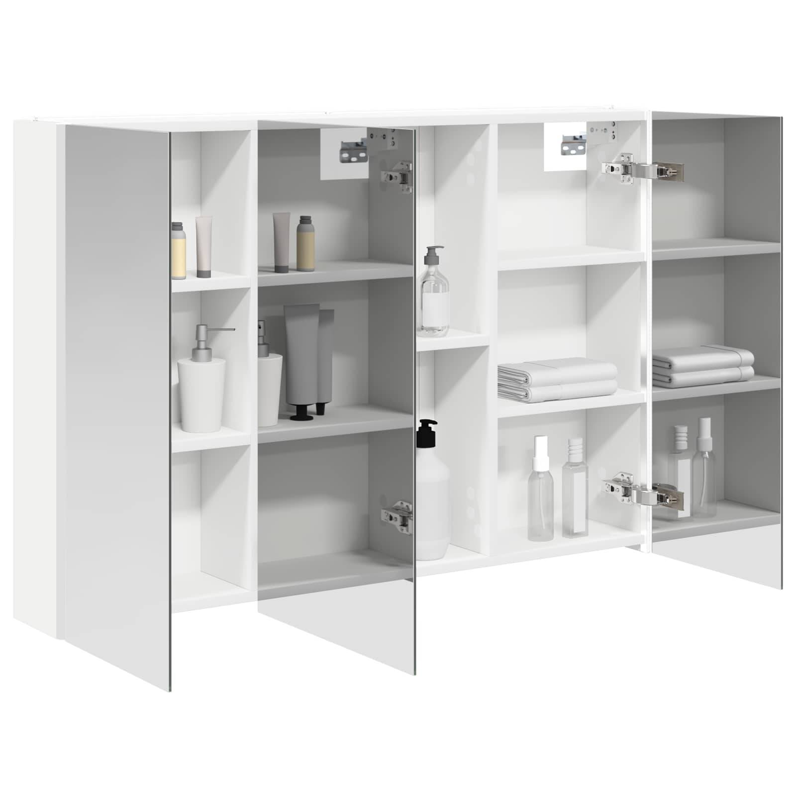 vidaXL Badezimmerspiegelschrank Weiß 103,5 x 15,5 x 70 cm