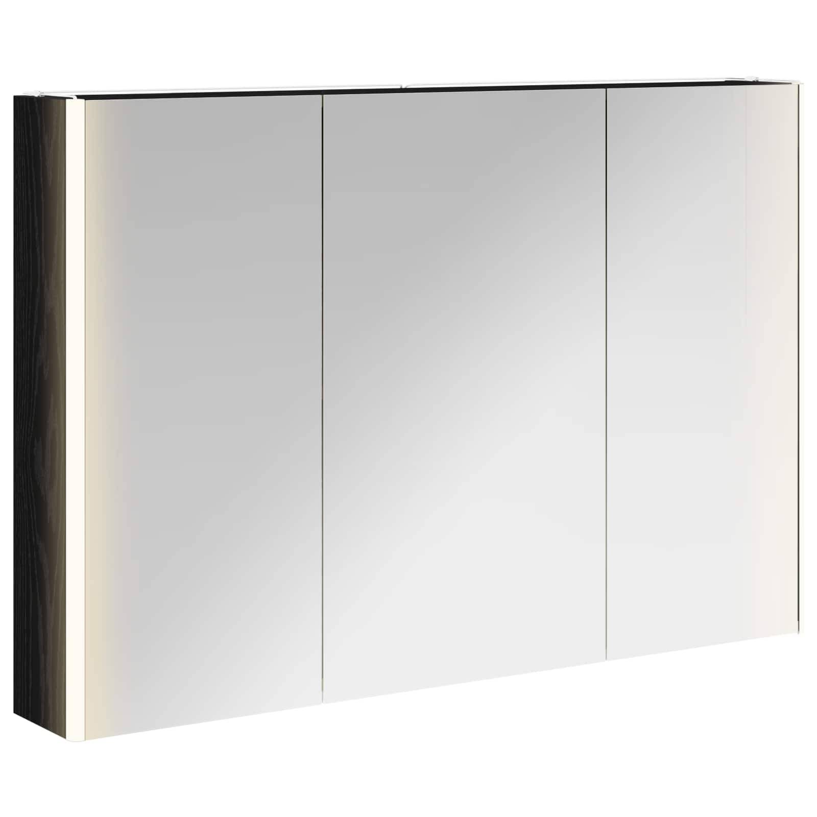 vidaXL Badezimmerspiegelschrank Schwarz Eichen-Optik