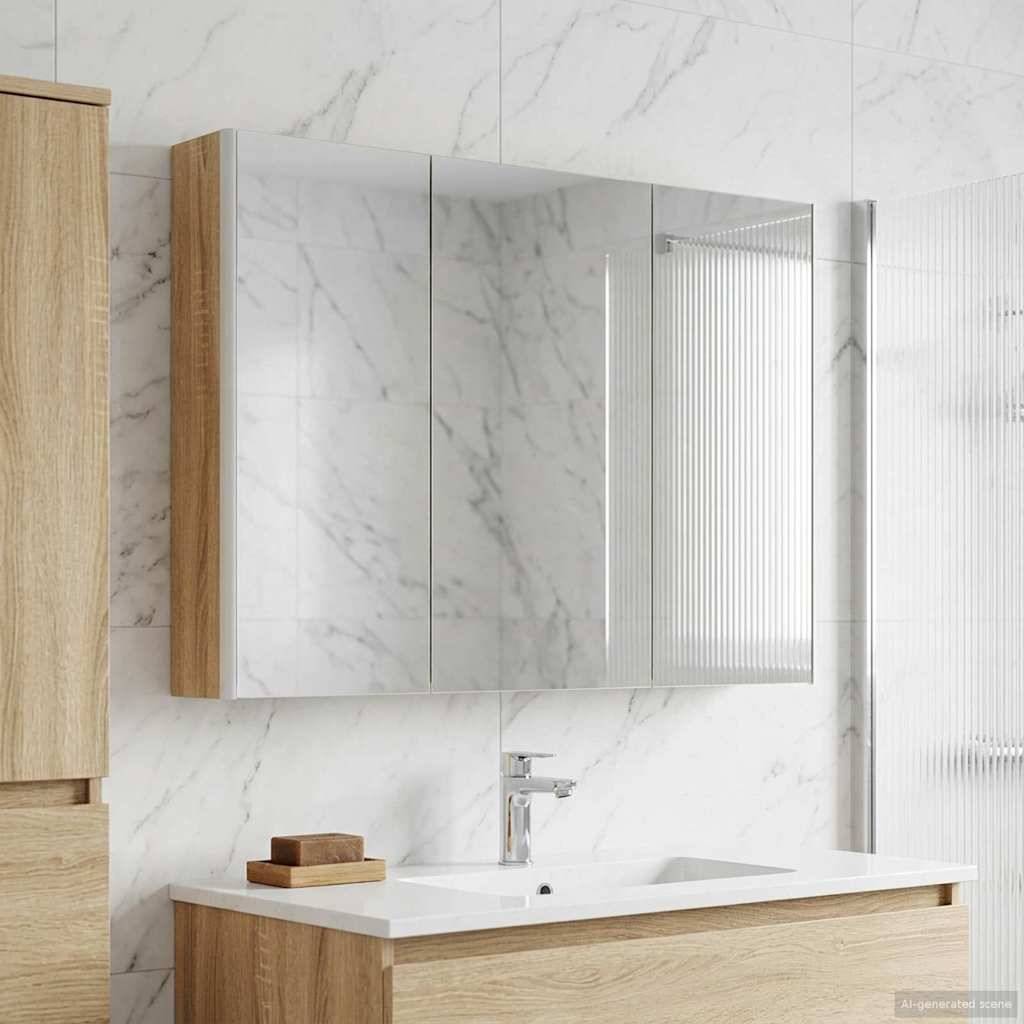 vidaXL Badezimmerspiegelschrank Sonoma-Eiche 103,5 x 15,5 x 70 cm
