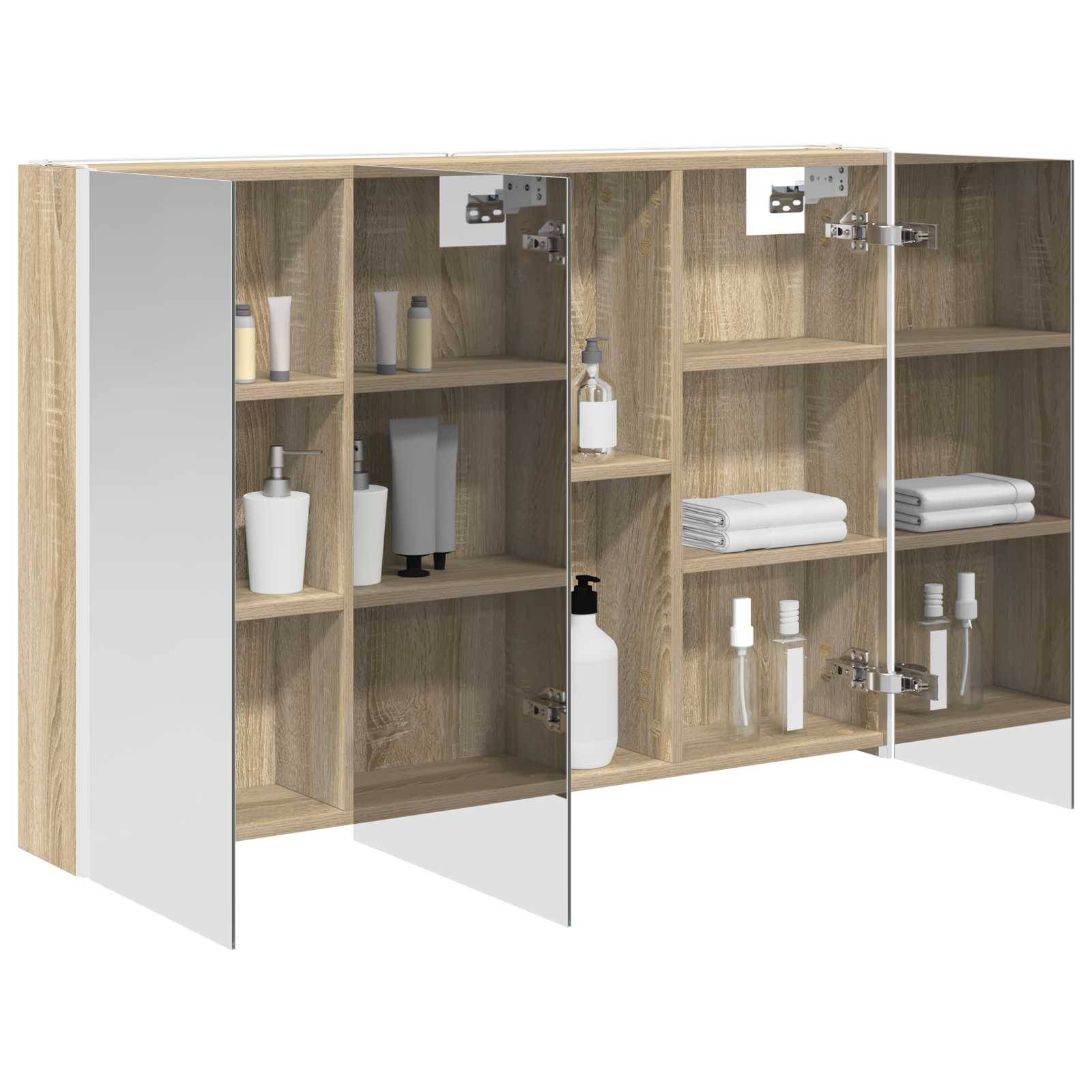 vidaXL Badezimmerspiegelschrank Sonoma-Eiche 103,5 x 15,5 x 70 cm