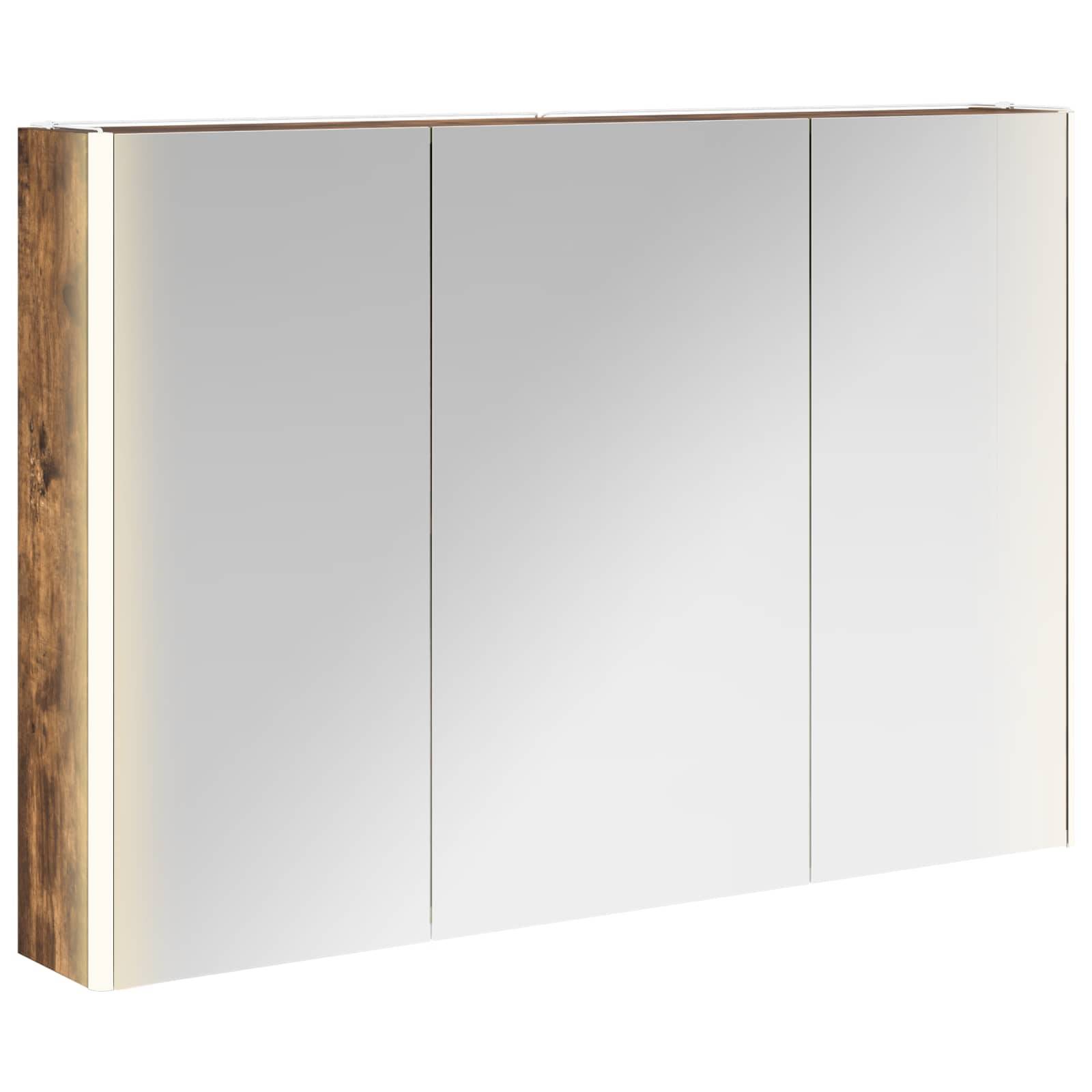 vidaXL Badezimmerspiegelschrank Geräucherte Eiche 103,5 x 15,5 x 70 cm