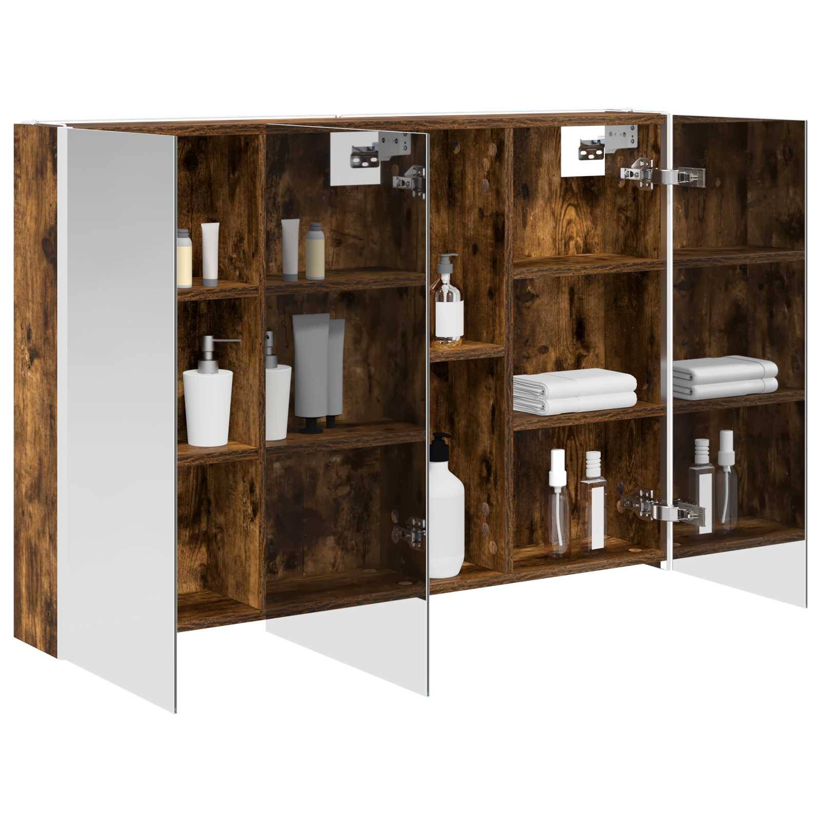 vidaXL Badezimmerspiegelschrank Geräucherte Eiche 103,5 x 15,5 x 70 cm