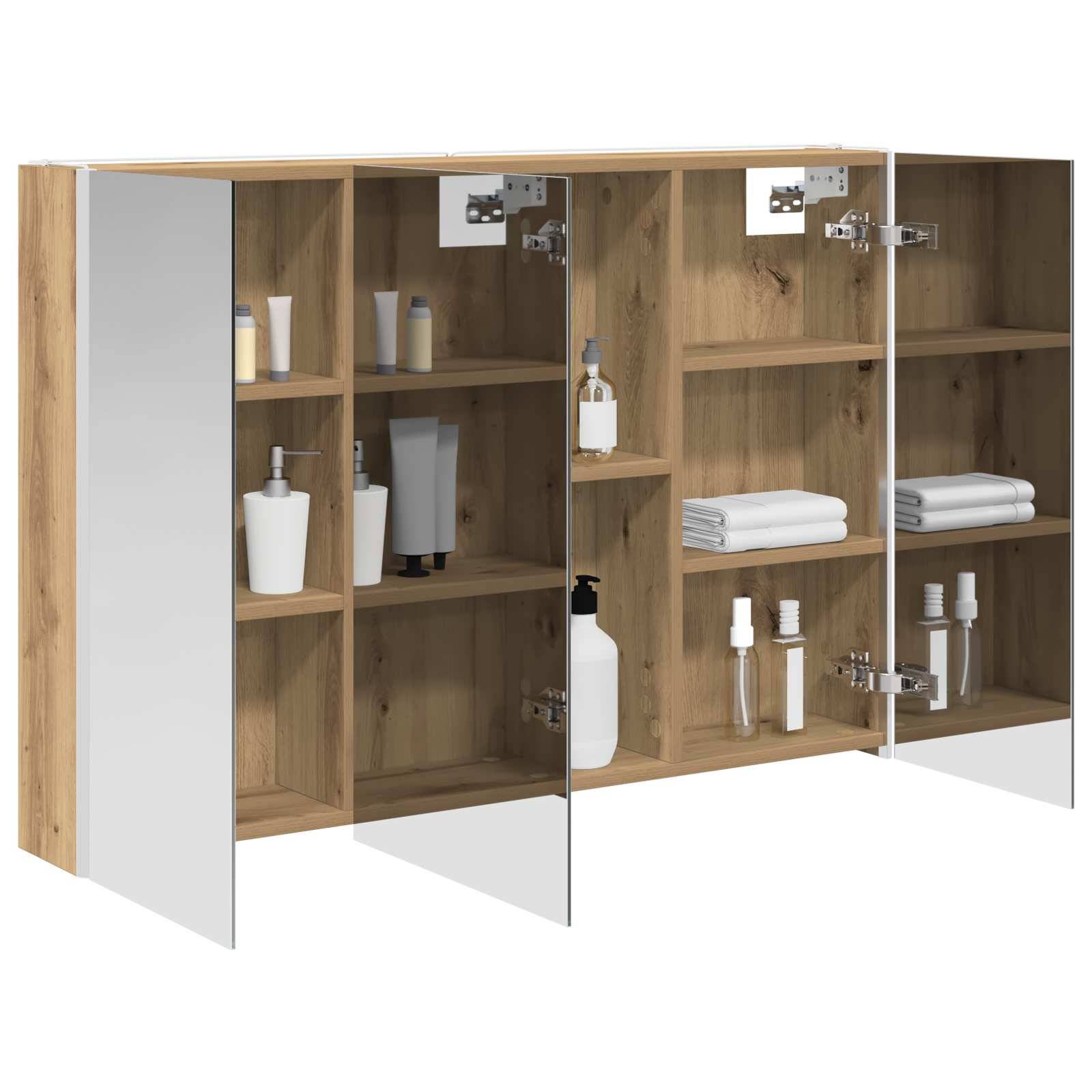 vidaXL Badezimmerspiegelschrank Kunsthandwerk Eiche