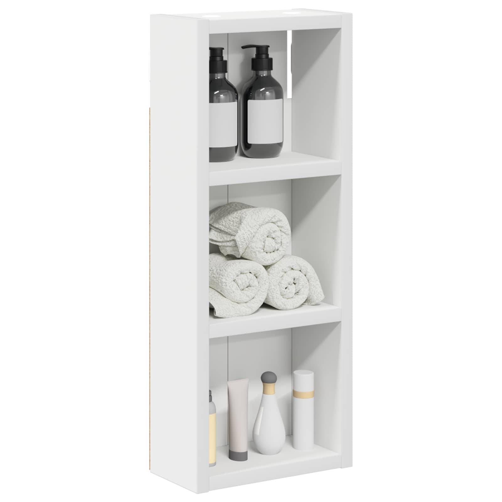 vidaXL Badezimmer-Wandschrank Weiß 20 x 10 x 50 cm Holzwerkstoff