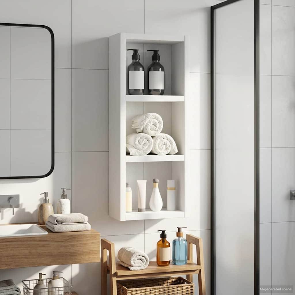 vidaXL Badezimmer-Wandschrank Weiß 20 x 10 x 50 cm Holzwerkstoff