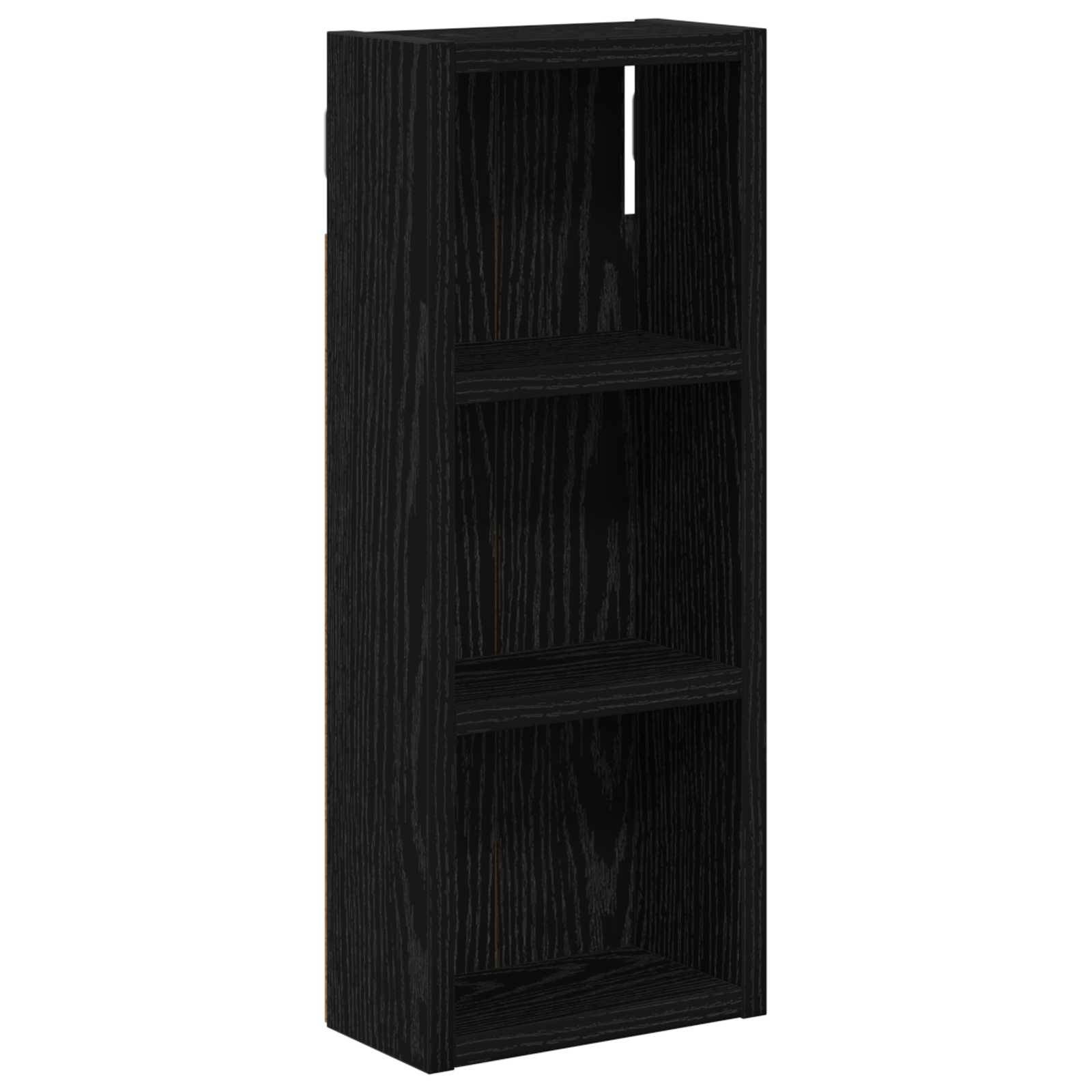 vidaXL Badezimmer-Wandschrank mit Regal Schwarze Eiche 20 x 10 x 50 cm