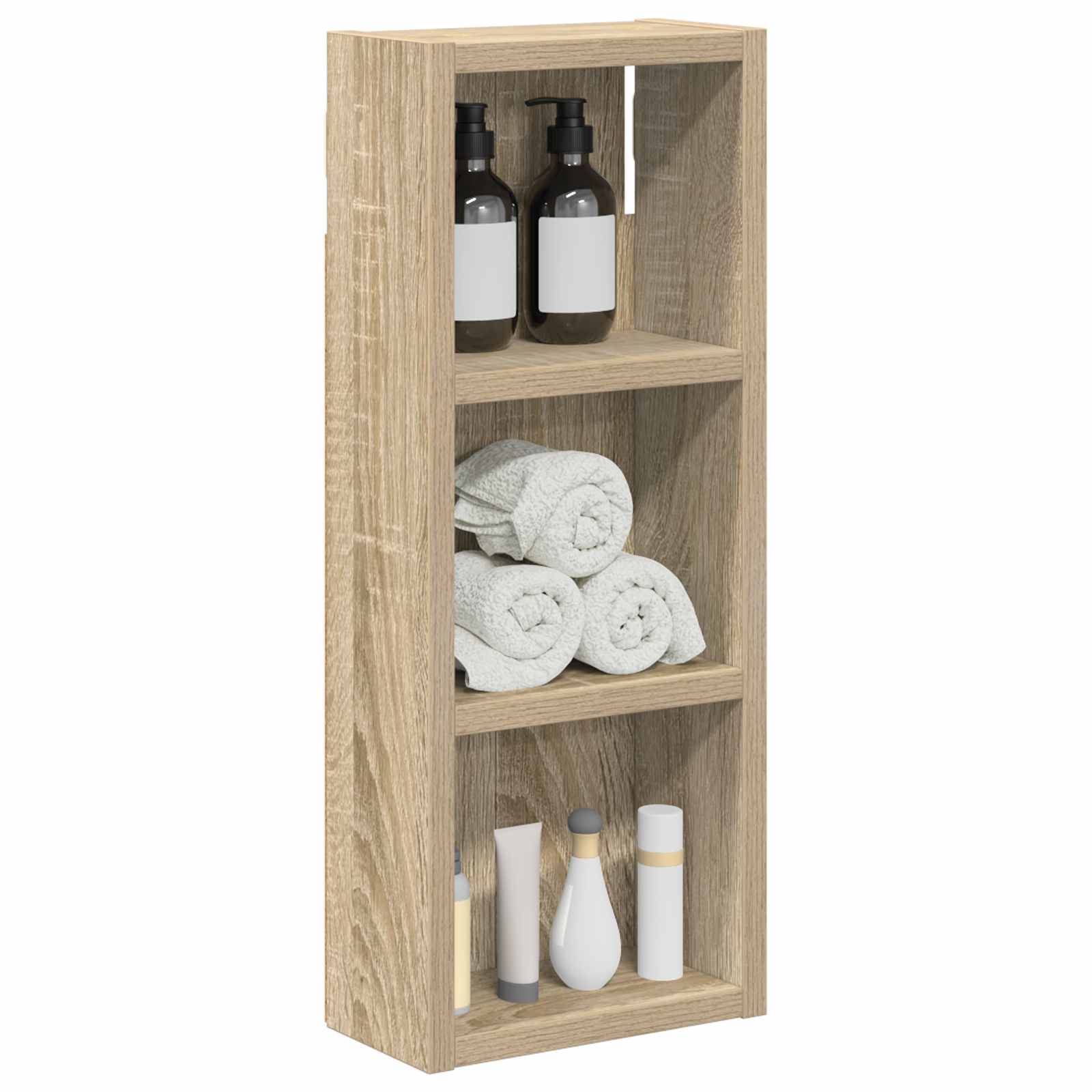 vidaXL Badezimmer-Wandschrank mit Regal Sonoma-Eiche 20 x 10 x 50 cm
