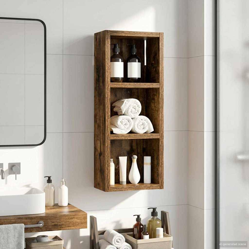 vidaXL Badezimmer-Wandschrank Geräucherte Eiche 20 x 10 x 50 cm