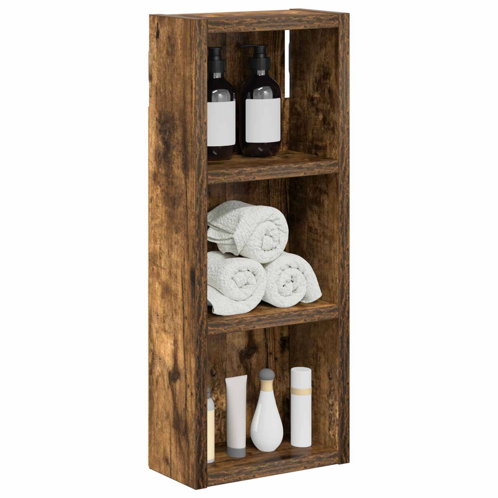 vidaXL Badezimmer-Wandschrank Geräucherte Eiche 20 x 10 x 50 cm