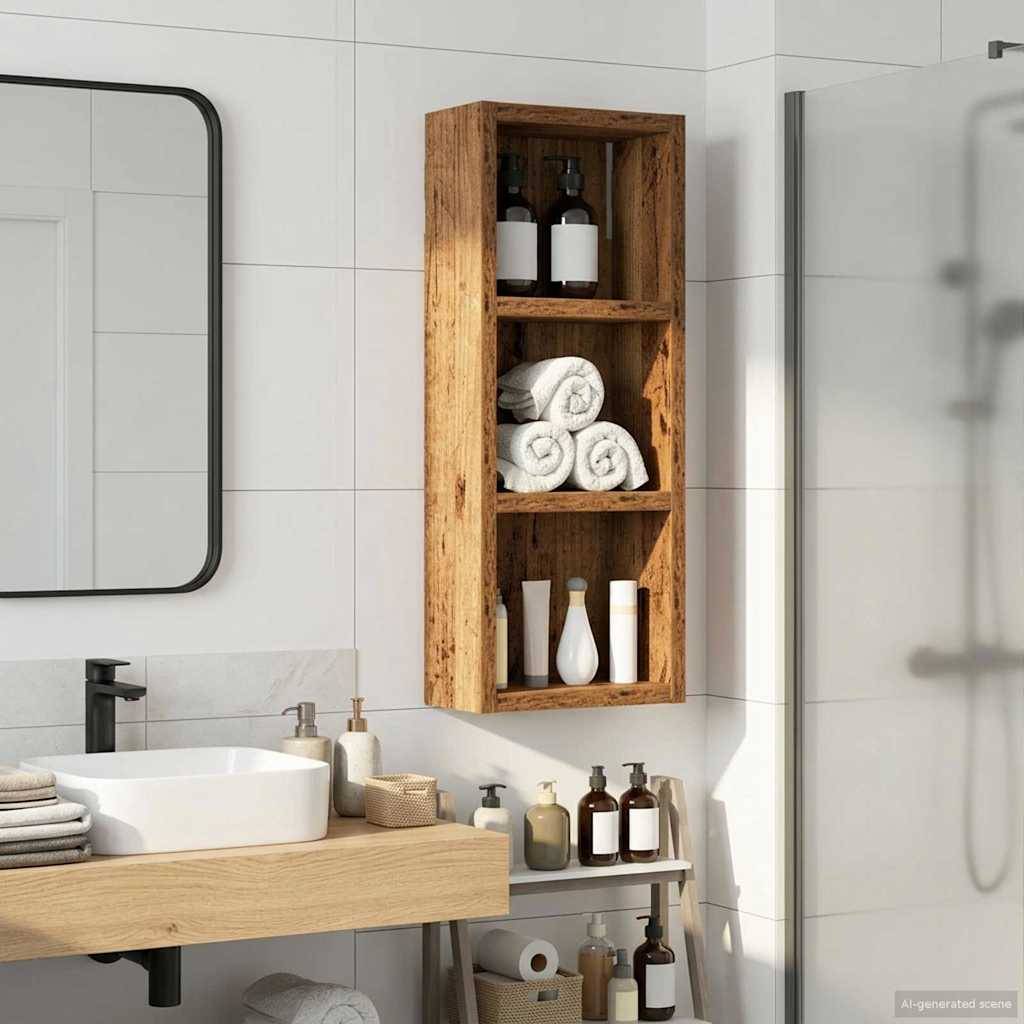 vidaXL Badezimmer-Wandschrank Altholz 20 x 10 x 50 cm Holzwerkstoff