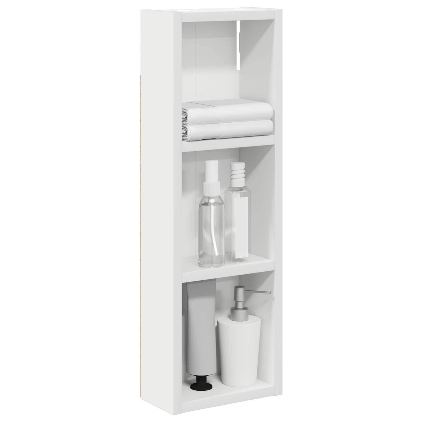 vidaXL Badezimmer-Wandschrank Weiß 20 x 10 x 60,5 cm Holzwerkstoff