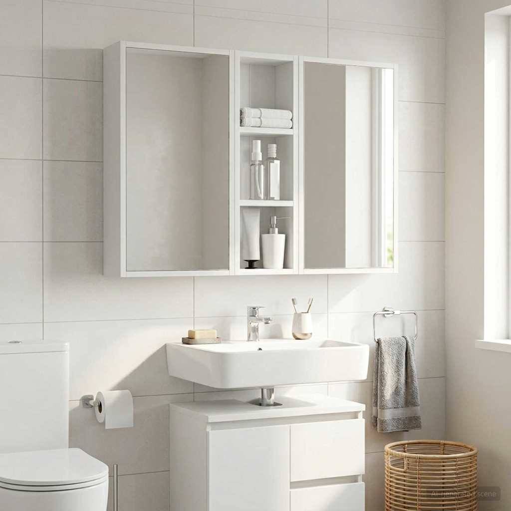 vidaXL Badezimmer-Wandschrank Weiß 20 x 10 x 60,5 cm Holzwerkstoff