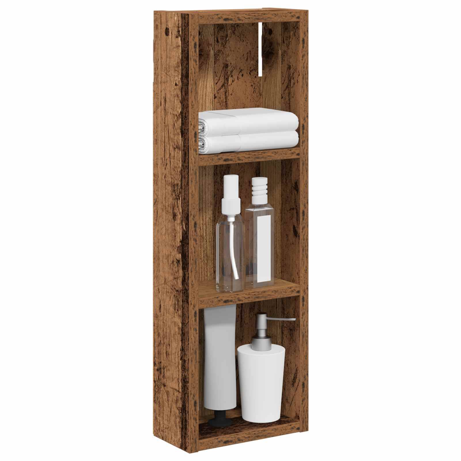 vidaXL Badezimmer-Wandschrank Altholz 20 x 10 x 60,5 cm Holzwerkstoff