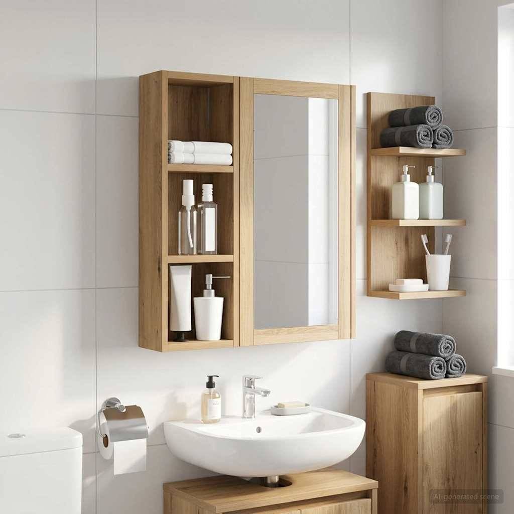 vidaXL Badezimmer-Wandschrank Kunsthandwerk Eiche 20 x 10 x 60,5 cm