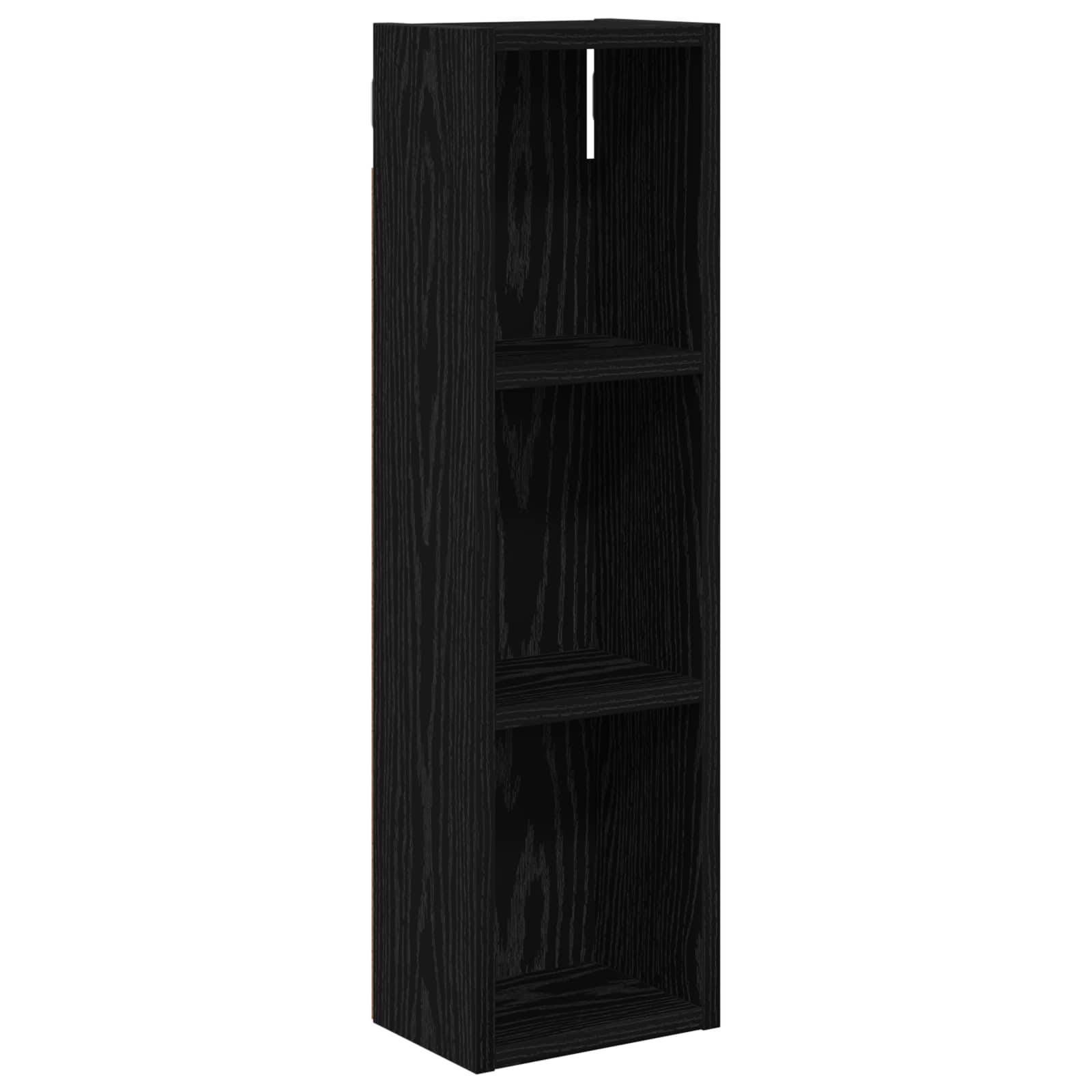 vidaXL Badezimmer-Wandschrank mit Regal Schwarze Eiche 20 x 14 x 70 cm