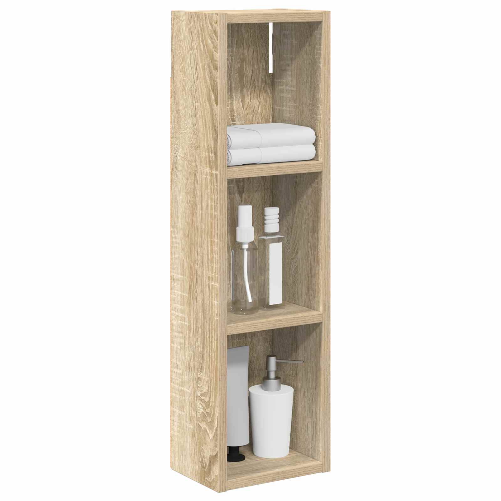 vidaXL Badezimmer-Wandschrank mit Regal Sonoma-Eiche 20 x 14 x 70 cm