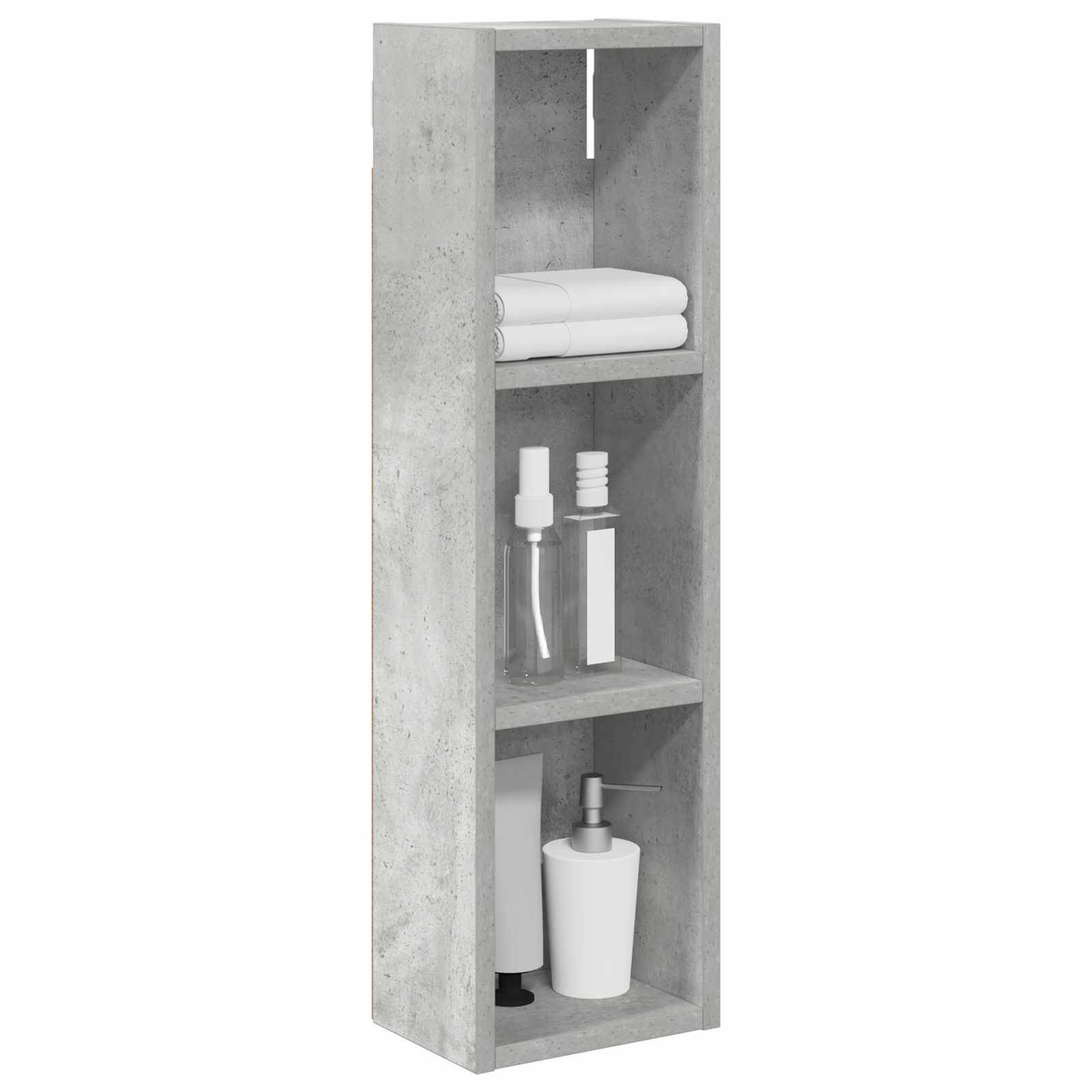 vidaXL Badezimmer-Wandschrank Betongrau 20 x 14 x 70 cm Holzwerkstoff