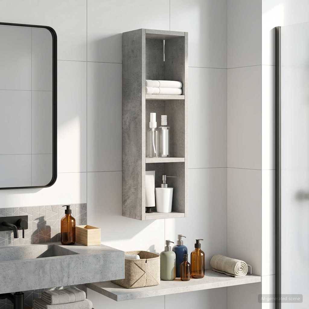 vidaXL Badezimmer-Wandschrank Betongrau 20 x 14 x 70 cm Holzwerkstoff