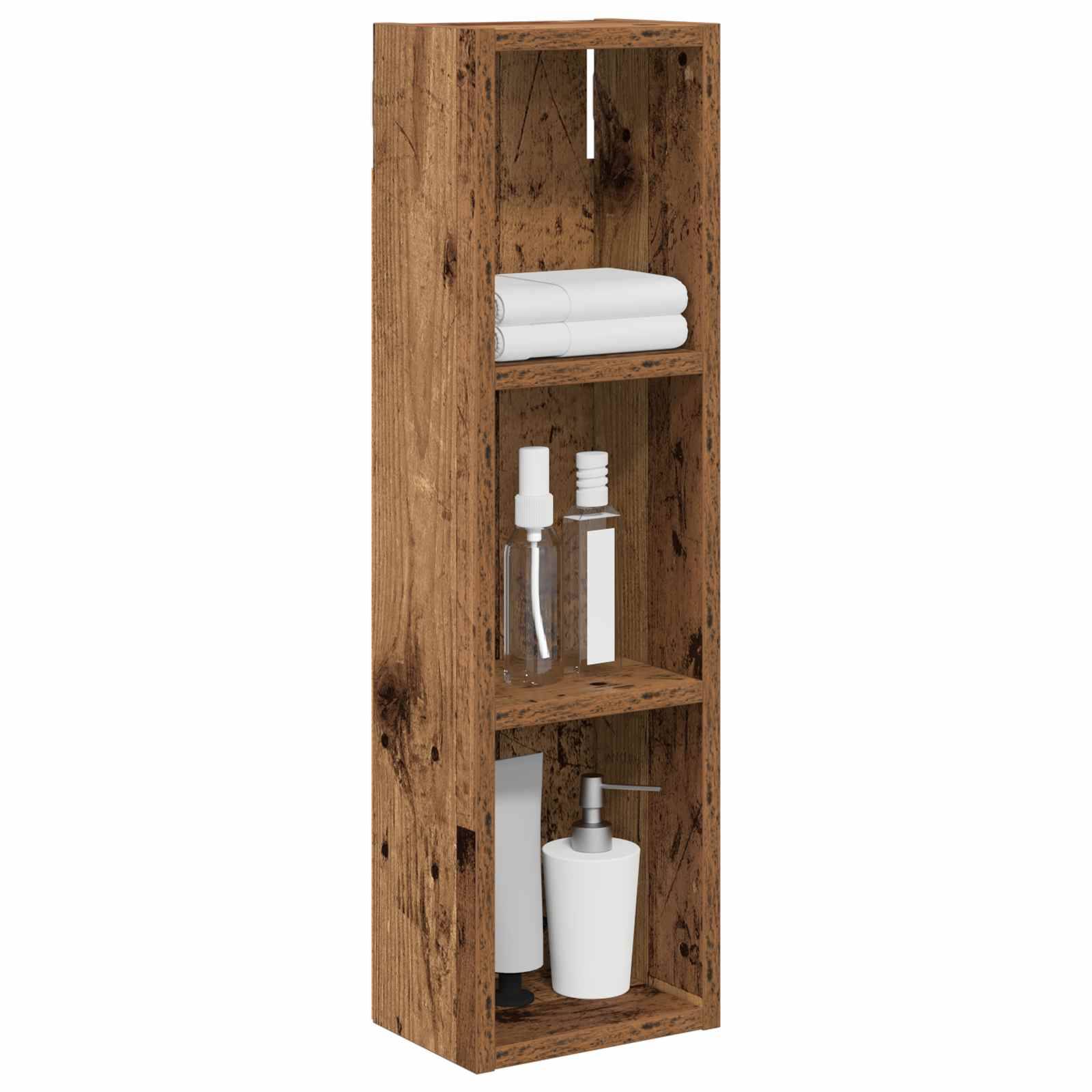 vidaXL Badezimmer-Wandschrank Altholz 20 x 14 x 70 cm Holzwerkstoff