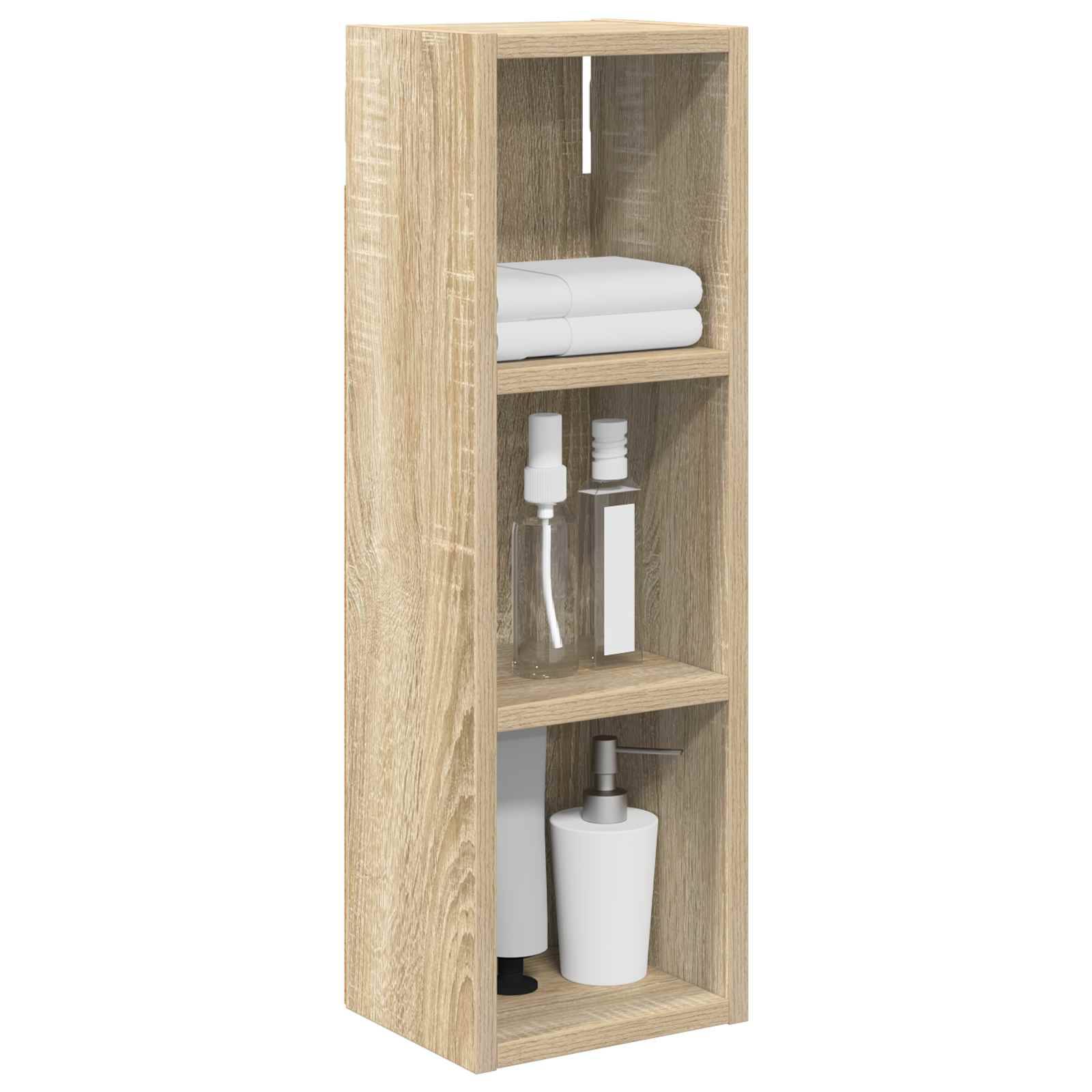 vidaXL Badezimmer-Wandschrank mit Regal Sonoma-Eiche 20 x 16 x 62,5 cm
