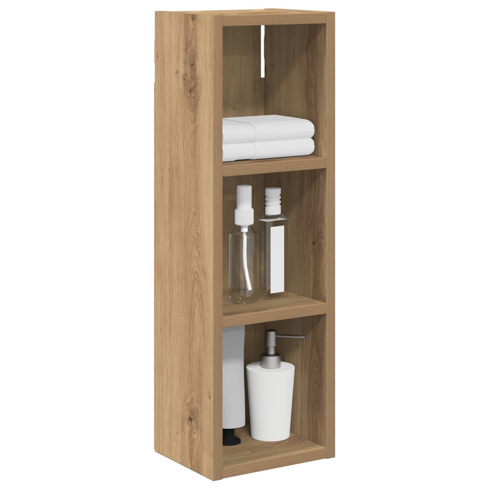 vidaXL Badezimmer-Wandschrank Kunsthandwerk Eiche 20 x 16 x 62,5 cm