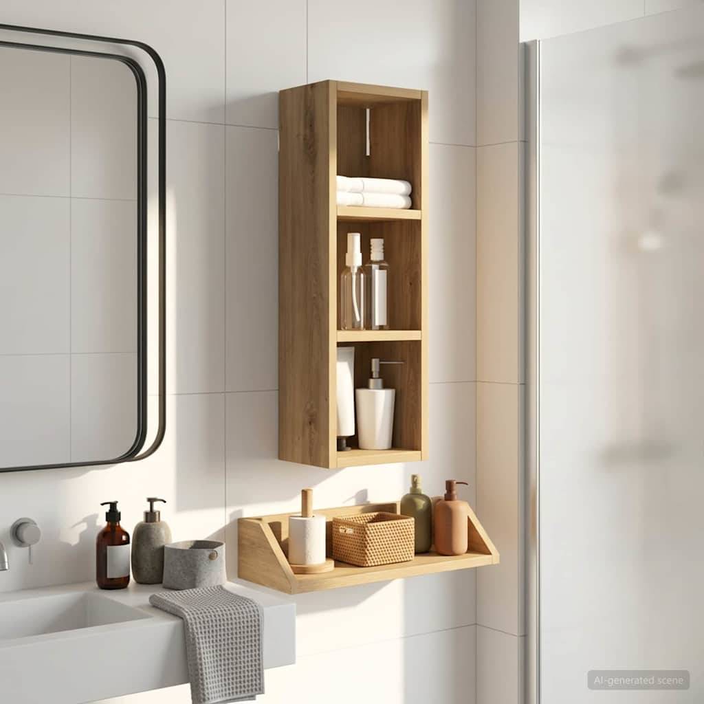 vidaXL Badezimmer-Wandschrank Kunsthandwerk Eiche 20 x 16 x 62,5 cm