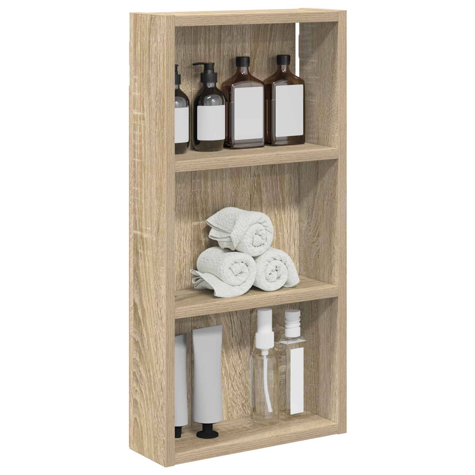vidaXL Badezimmer-Wandschrank mit Regal Sonoma-Eiche 30 x 10 x 60,5 cm