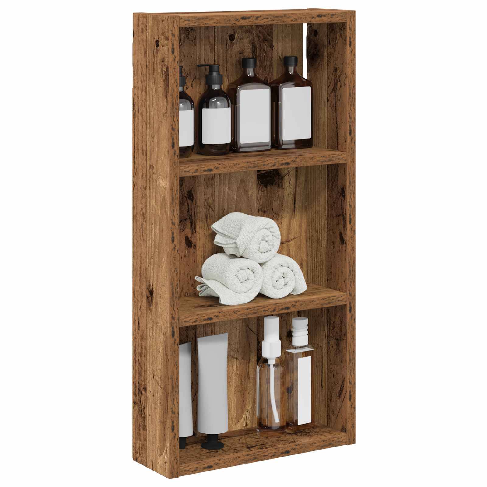 vidaXL Badezimmer-Wandschrank Altholz 30 x 10 x 60,5 cm Holzwerkstoff