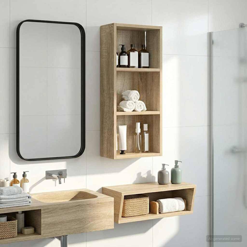 vidaXL Badezimmer-Wandschrank mit Regal Sonoma-Eiche 30 x 14 x 70 cm