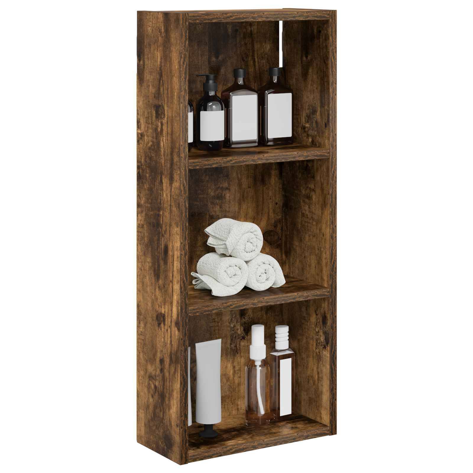 vidaXL Badezimmer-Wandschrank Geräucherte Eiche 30 x 14 x 70 cm