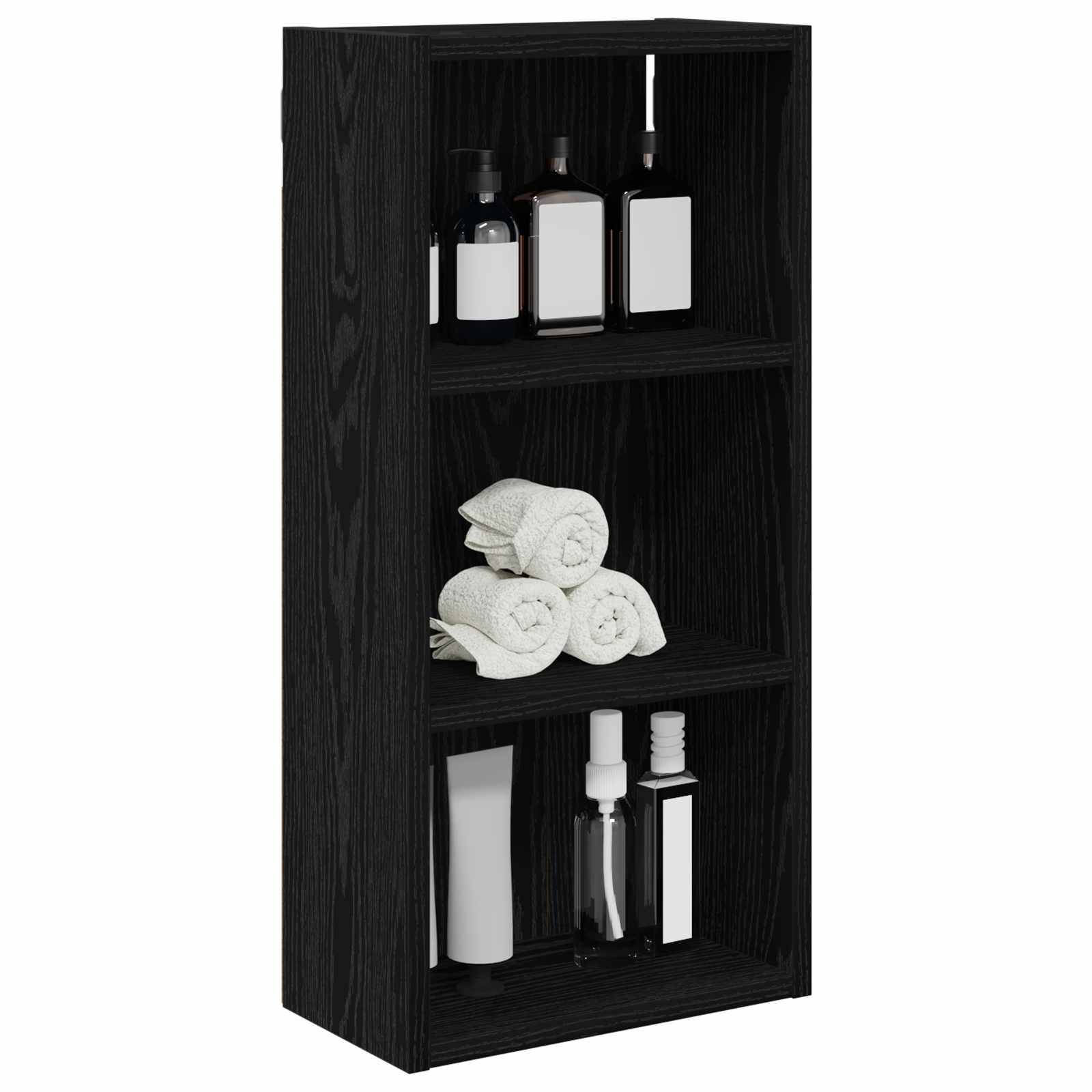 vidaXL Badezimmer-Wandschrank Schwarze Eiche 30 x 16 x 62,5 cm