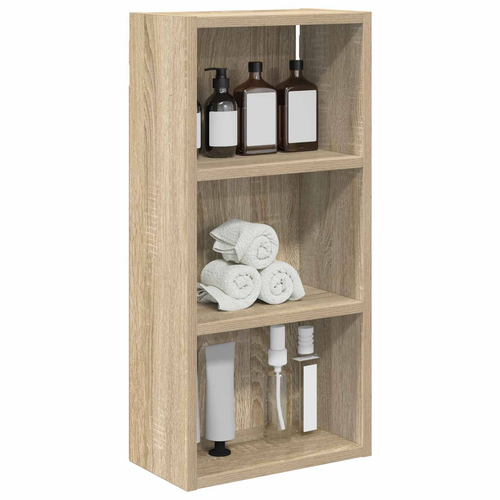 vidaXL Badezimmer-Wandschrank mit Regal Sonoma-Eiche 30 x 16 x 62,5 cm