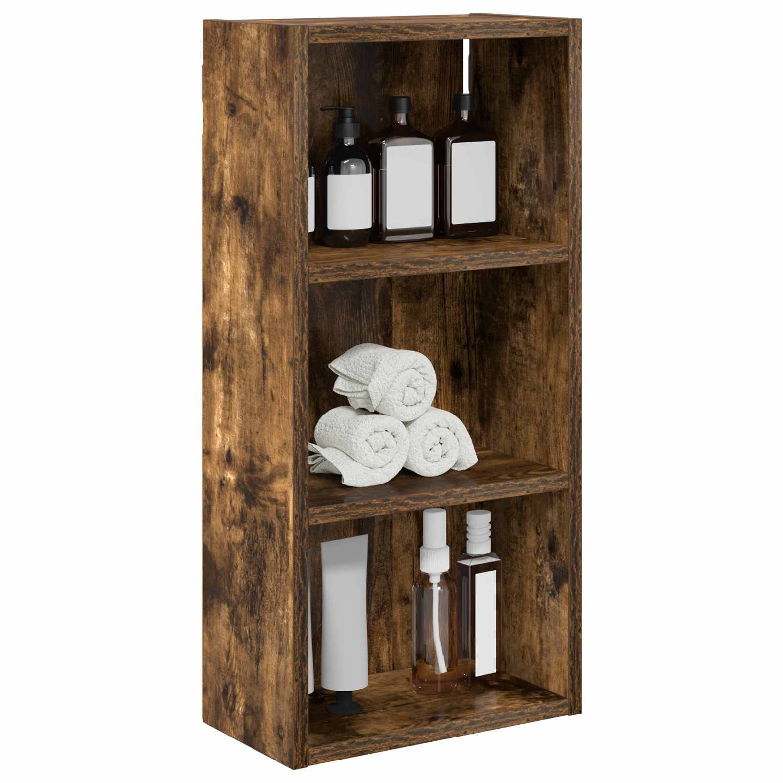 vidaXL Badezimmer-Wandschrank Geräucherte Eiche 30 x 16 x 62,5 cm